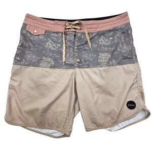 Howler Brothers Stretch Vaquero Board Shorts in Posse Print Creamy Cocoa Size 35